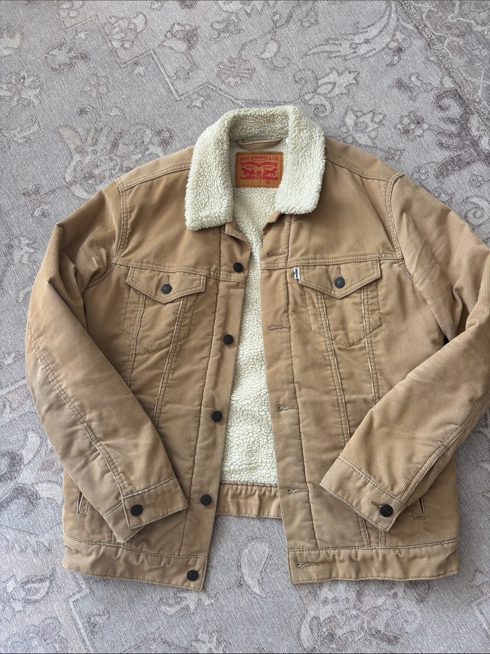 Levi's Tan Sherpa-Lined Corduroy Bomber Jacket